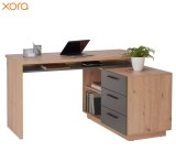 Xora KOMBINIRANA PISALNA MIZA leseni material antracit, hrast artisan